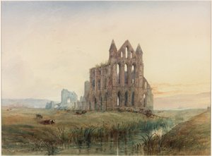 Whitby Abbey (vartaloväri, kynä ja wc paperilla)